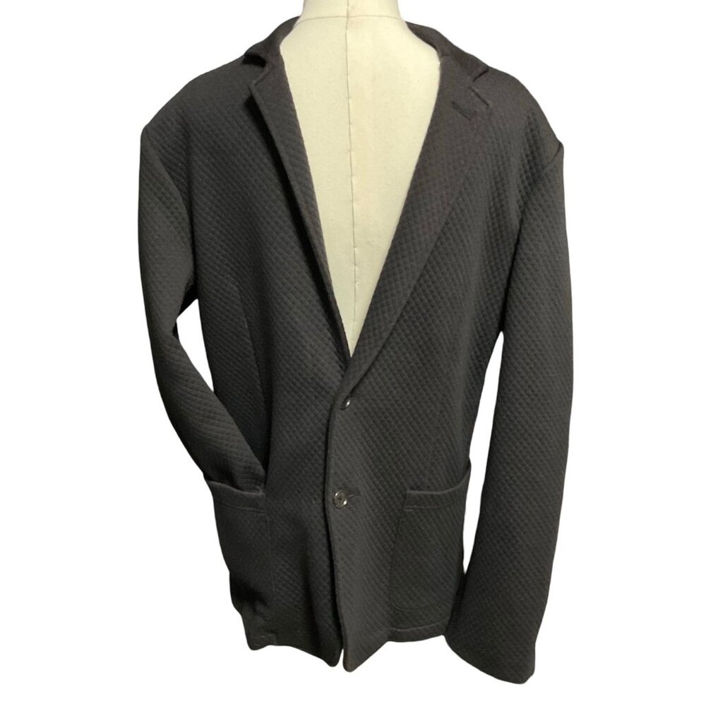 Black/Red Diamond Weave Two Button Blazer w/ Elbow Patches